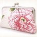 Peony & lotus clutch : Romantic purse for wedding / bridal / party