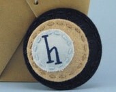 Polka Dot Hair Clip Navy Mocha and Chambray Personalized
