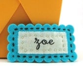 Caribbean Blue Scalloped Personalized Hair Clip
