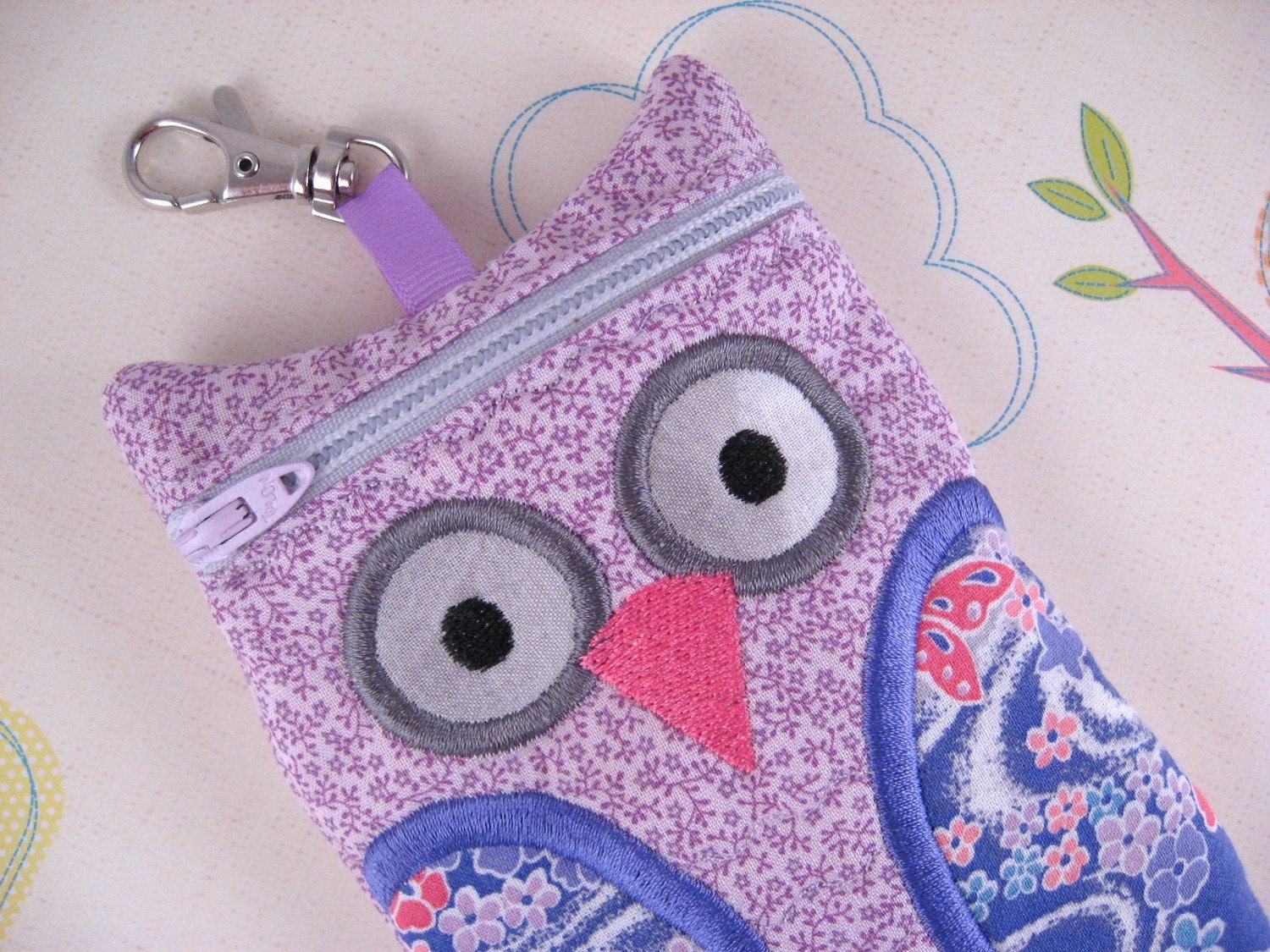 Lilac Owl iPhone Case Floating Flowers Owl iPod Touch case