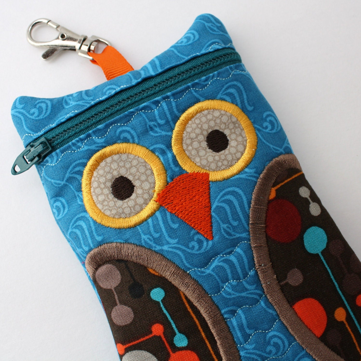 Owl iPhone Case Teal and Brown Owl Case iPod Touch