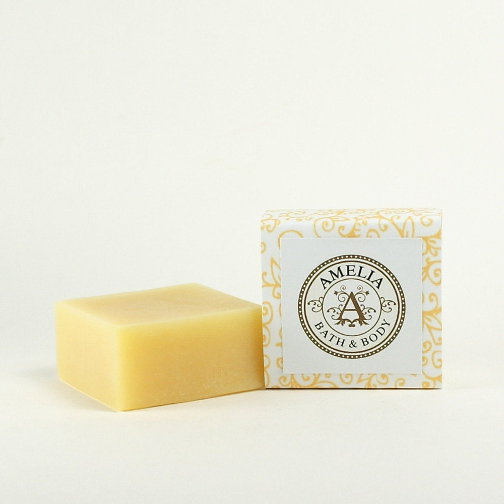Grapefruit Lily Petite Shea Butter Soap With Cocoa Butter Luxury Quality Small Size Yellow Vegan Soap