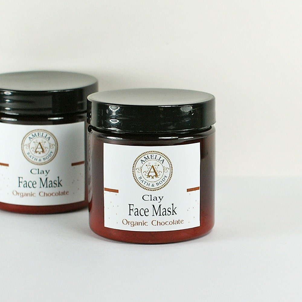 Face Mask Organic Chocolate Face Masque Natural Facial Certified Organic Chocolate Kaolin Clay - Organic Dark Chocolate Face Mask