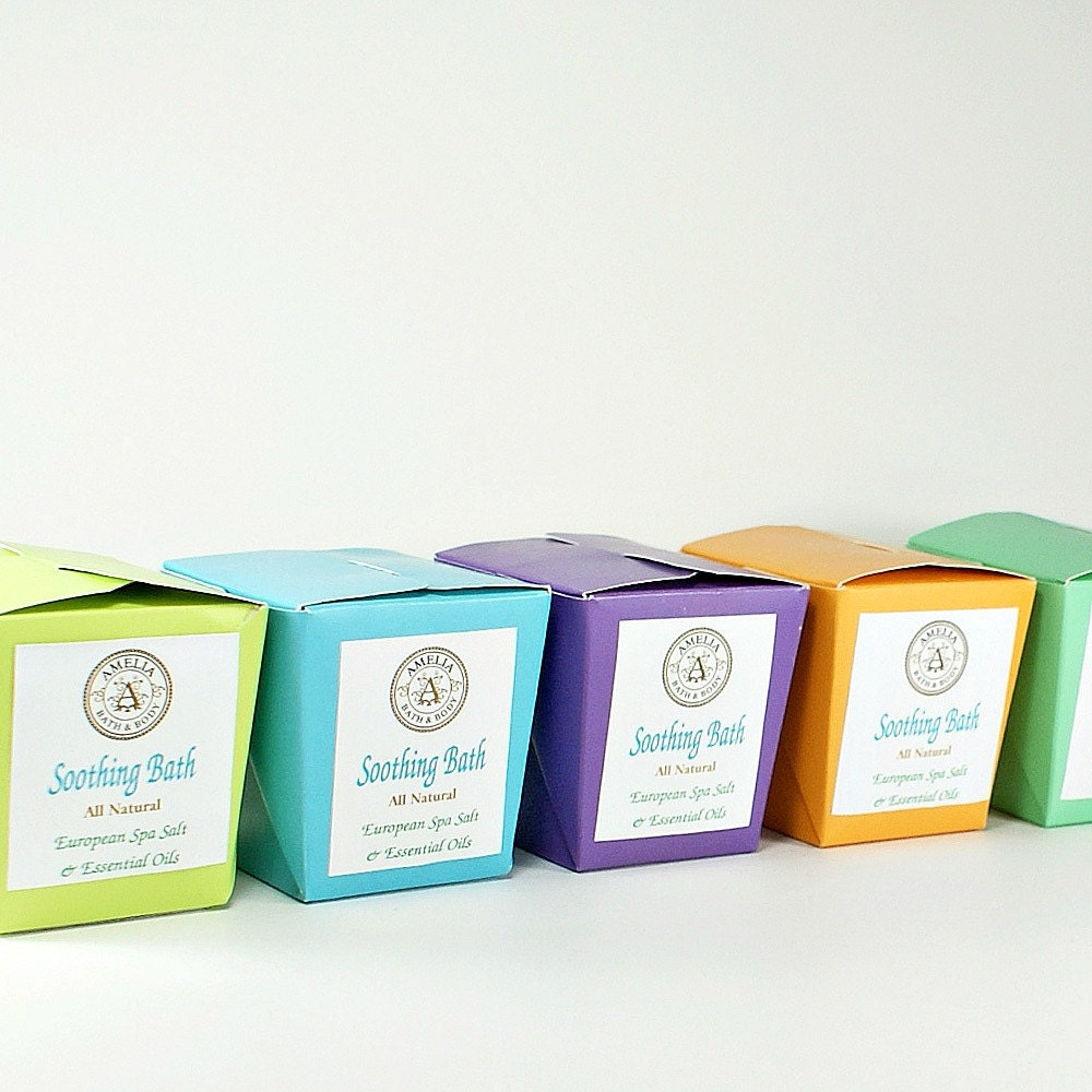 Soothing Bath - Bath Soak All Natural Bath Salts - Three Packets In Box - 3 Uses  - Lavender Orange
