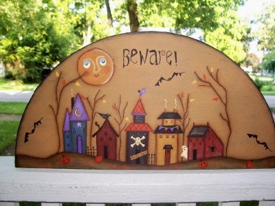 Halloween Door Crown Shelf Sitter Primitive Art Home Decor