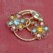 Vintage Coro Multi Color Flower Pin Brooch