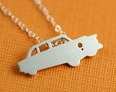 1950's Hot Rod Silhouette Necklace in Silver