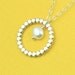 White Satin Pearl and Silver Beaded Circle Necklace