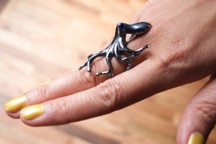 Octopus Ring in Gunmetal