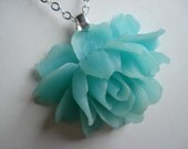 Aqua Rose Necklace