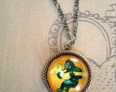 Kong sized Love- vintage inspired beuty and beast cameo pendant necklace