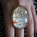 The Traveler- Map of New York and Philidelphia large size brass adjustable cocktail ring