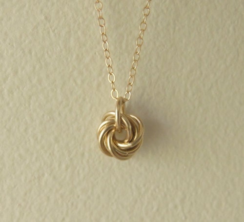 Tiny Love Knot Necklace (14K gold filled)