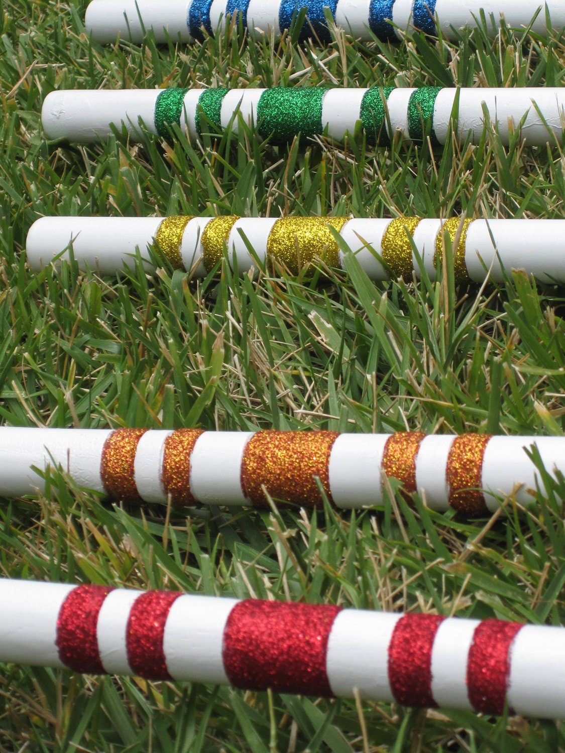 Rainbow Glittered Croquet Set