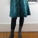 green silk embroidered spot dress