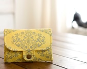 iPhone SmartPhone Accordion Wallet  6 Card Slots  with ID Pocket / Park Fountains in Mustard -- PREORDER