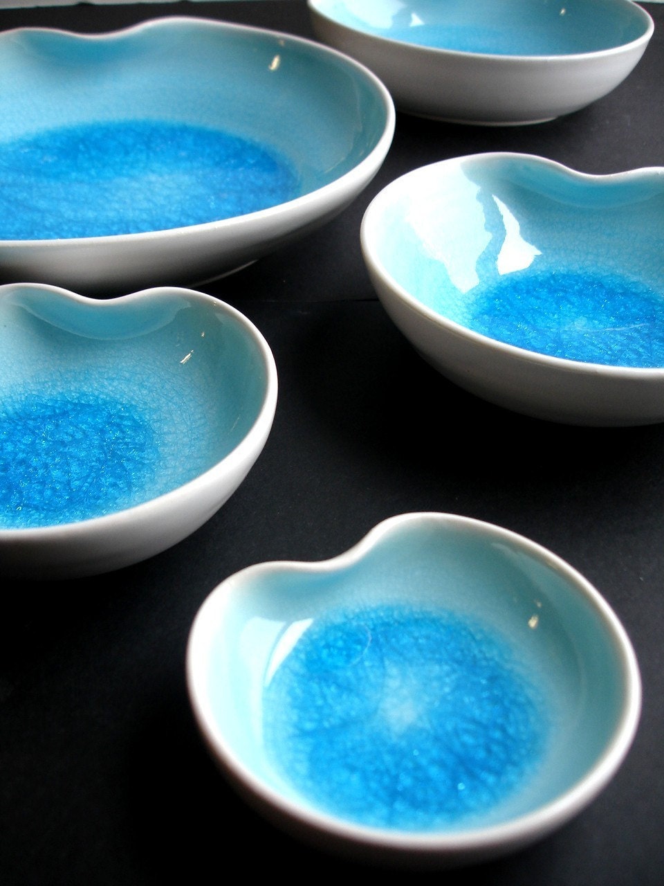 Aqua Blue Nesting Plate Set - MADE TO ORDER