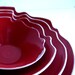 Red And White Wheel Thrown Ceramic Stoneware Nesting Bowl Set MADE TO ORDER