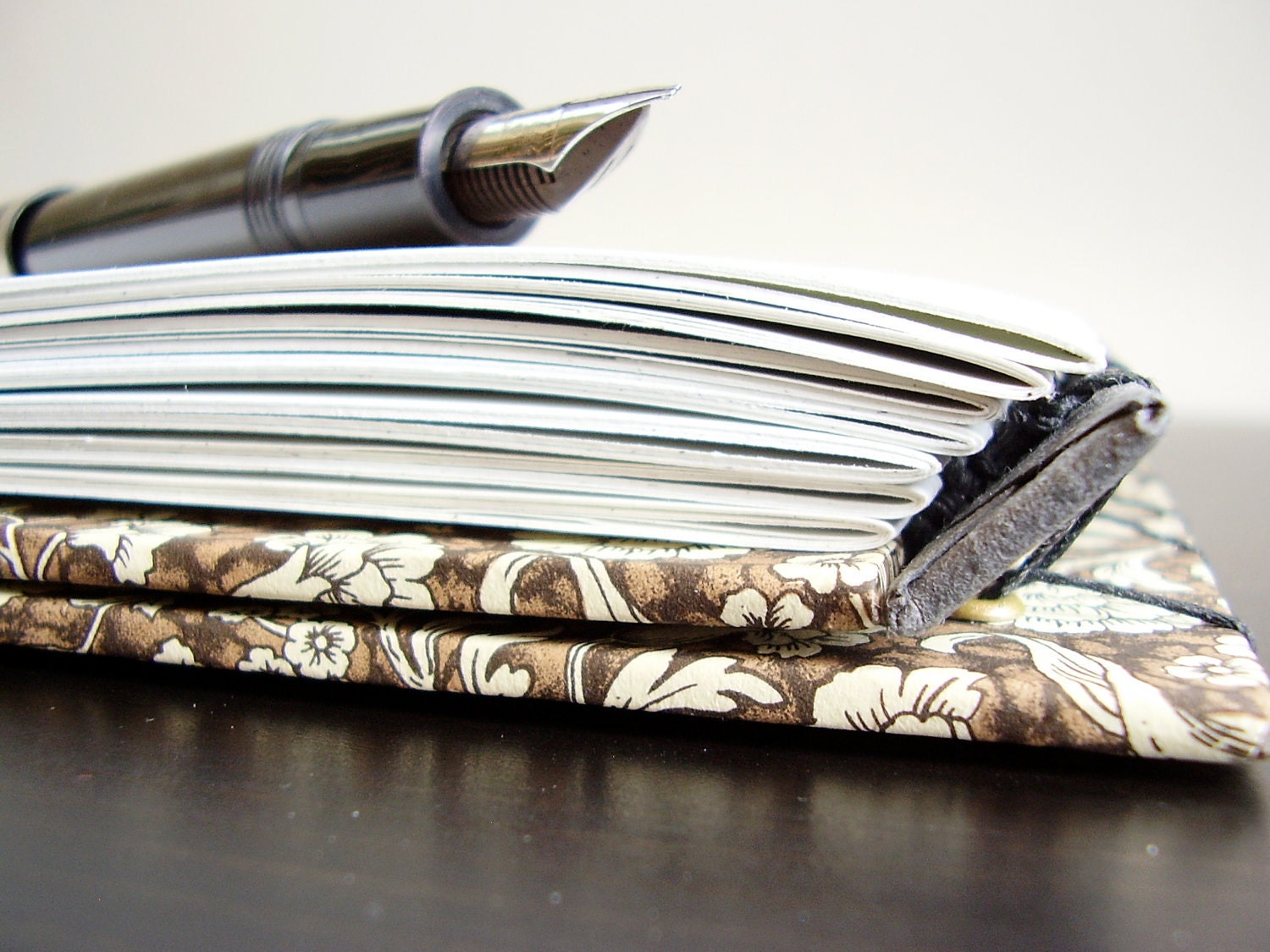 Hand Bound Florentine Sketchbook, Covered Secret Belgian Bound Notebook, Journal: Brown with Black