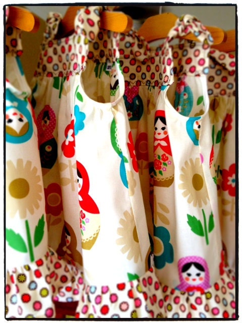 SALE Forget Me Knot  Matryoshka Russian Nesting doll jumper-tunic style top