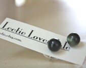 Moss Green Moonglow Small Posties - lucite post earrings