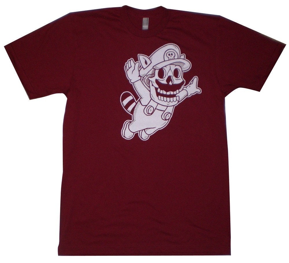 Super Mario Skull Men's T-Shirt Small, Medium, Large, X-Large in 6 Colors