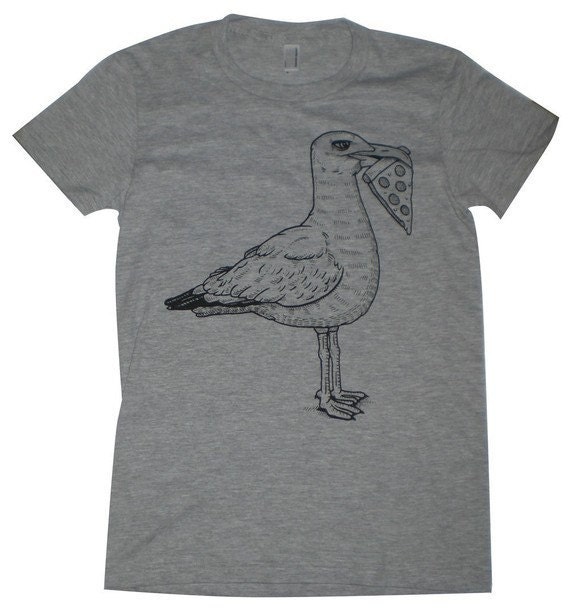 Seagulls Love Pizza Womens T-Shirt Small, Medium, Large, XL in 9 Colors