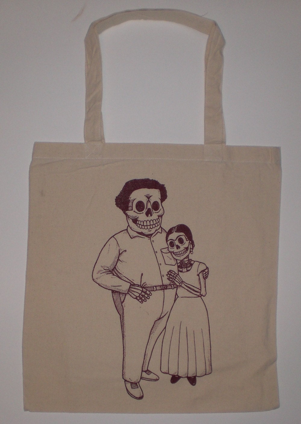 Frida and Diego Canvas Shopping Tote Bag