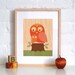 UNFRAMED 8x10 Owl with Baby