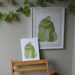 Bear Hug (Green) LARGE print Wall art