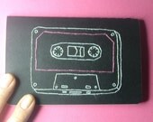 embroidered mix tape pocket journal