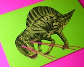 dinosaur lasers greeting card