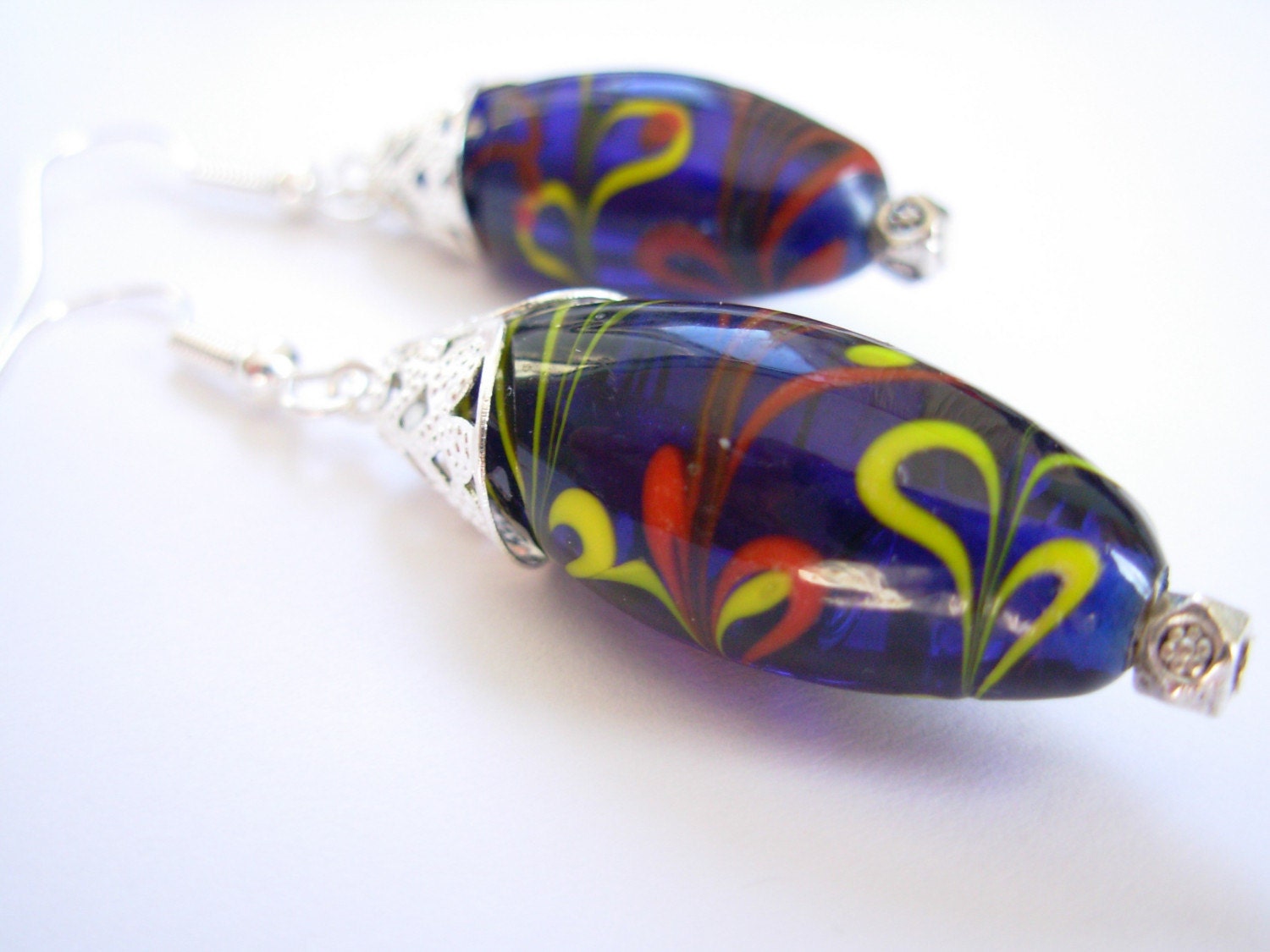 Blue Bead Earrings,  Beaded Jewelry