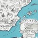Spain - Map of Spain - Vintage Map of Spain - Aqua - Cottage Chic - A Fun and Funky Little 1930s Vintage Picture Map to Frame