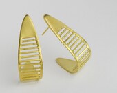 Small strips post earrings- Gold plated