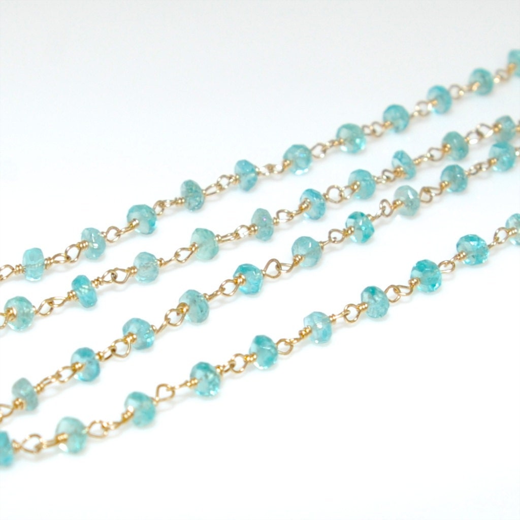 14K Gold Filled Apatite Gemstone Chain (18 Inches)