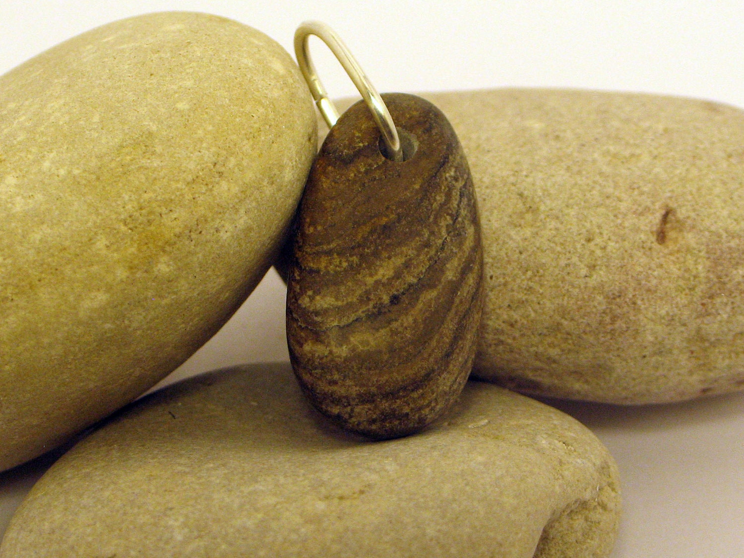 Brown Stromotoporoid Beach Stone Pendant