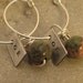Unakite & Sterling Silver OM Charm Earrings