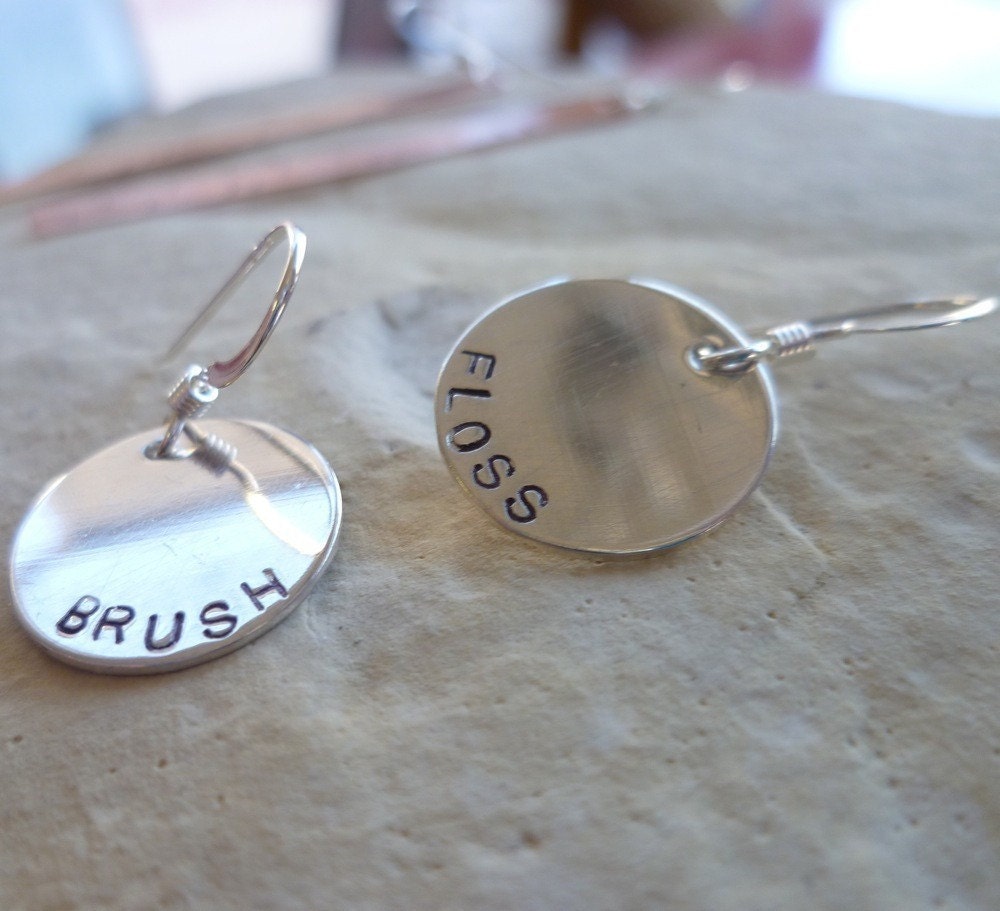 dentist hygienist sterling earrings