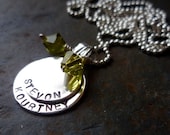 duo double sterling name necklace mom grandma hand stamped custom personalized