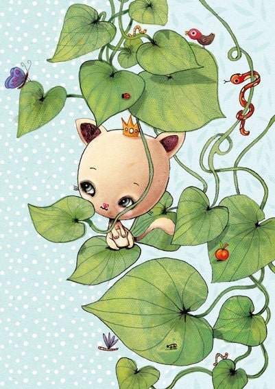 mon petit chaton  - digital art Print