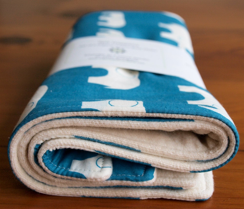Organic Baby Blanket and Set of 2 Burp Cloths, Ellie, LAST SET