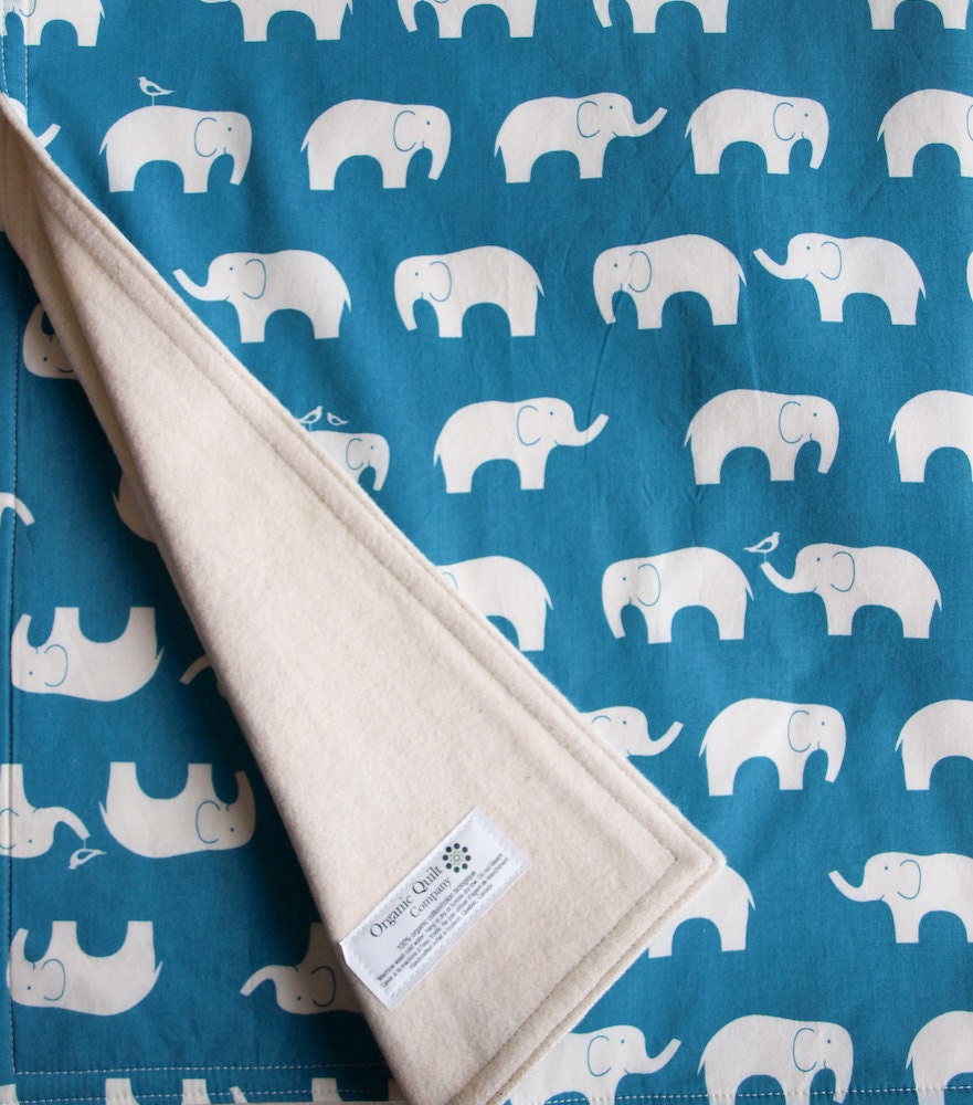 Organic Baby Blanket and Set of 2 Burp Cloths, Ellie, LAST SET