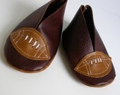 Leather Football Baby Booties
