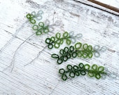 Set of 5 Antique glass beaded branches leaf