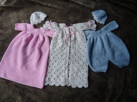 PATTERN in PDF Baby Crochet Pattern Christening Dress REBORN 120 pdf
