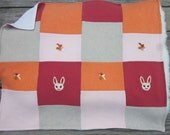 Cashmere Blanket Rabbits - Easter Bunny made w/ Recycled Sweaters - Made to Order - your color choices - Heirloom quilt - Needle Felted