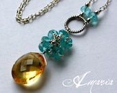Citrine and apatite necklace