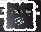 TAGS, set of 9 chalkboard, WHITE, gift tag, scrapbooking, embellishment, die cut, reuseable, handcrafted by TLGCRAFTS on Etsy