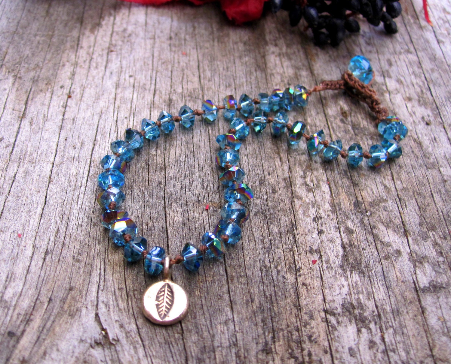 Ice Blue crystal knotted bracelet SALE 20 % off original price